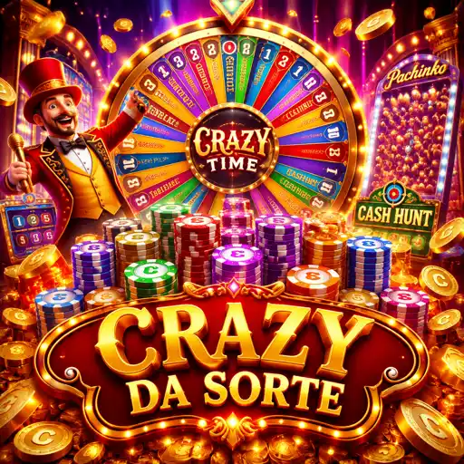 Roda colorida do game show Crazy Time com apresentador ao vivo
