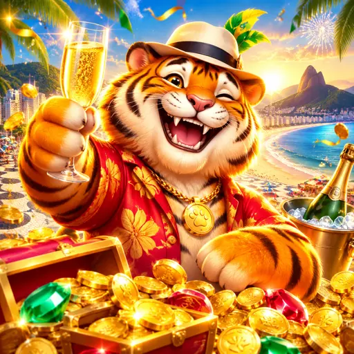 Captura de tela do jogo Fortune Tiger mostrando a grade de símbolos e o tigre dourado